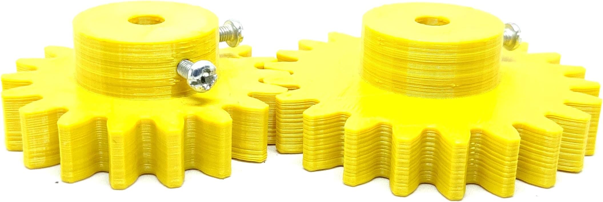 INVENTO 1pcs 3D Printed Plastic Spur Gear 18 Teeth (50mm dia) + 22 Teeth (60mm dia), 10mm Width, 8mm hole, 2.5 Module for DIY Projects