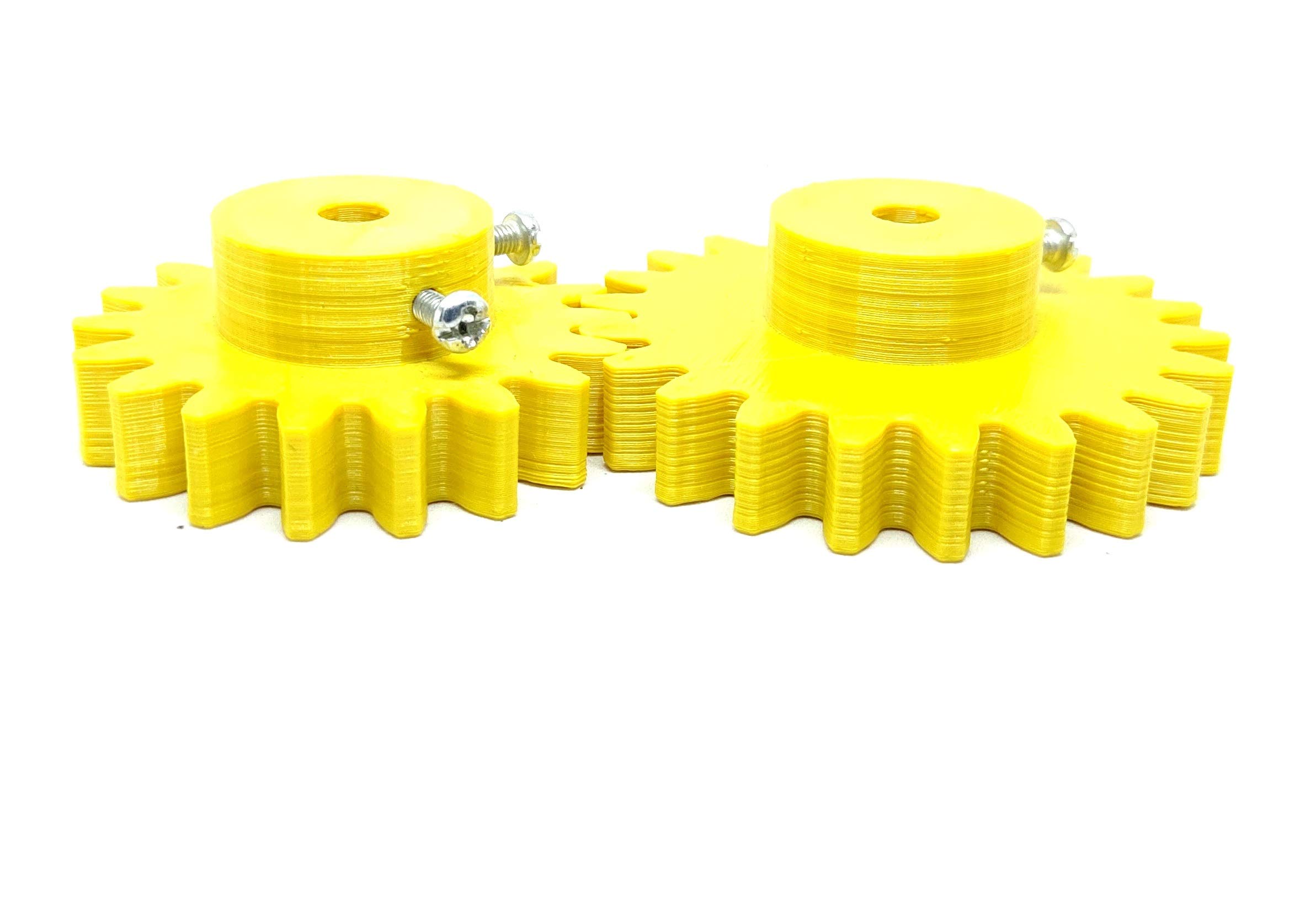 INVENTO 1pcs 3D Printed Plastic Spur Gear 18 Teeth (50mm dia) + 22 Teeth (60mm dia), 10mm Width, 8mm hole, 2.5 Module for DIY Projects