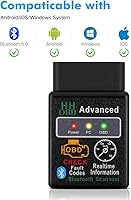 Vista 5 de OBD2 Bluetooth Lector de Códigos de Diagnóstico Inalámbrico OBD II Herramienta de Escaneo Restablecer y Borrar Verificar Luz del Motor del Coche