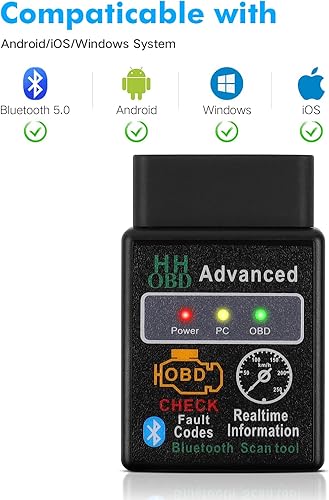 Miniatura 6 de ViaBecs OBD2 Bluetooth lector de código de diagnóstico inalámbrico OBD II herramienta de escaneo de restablecimiento y verificación clara de la luz