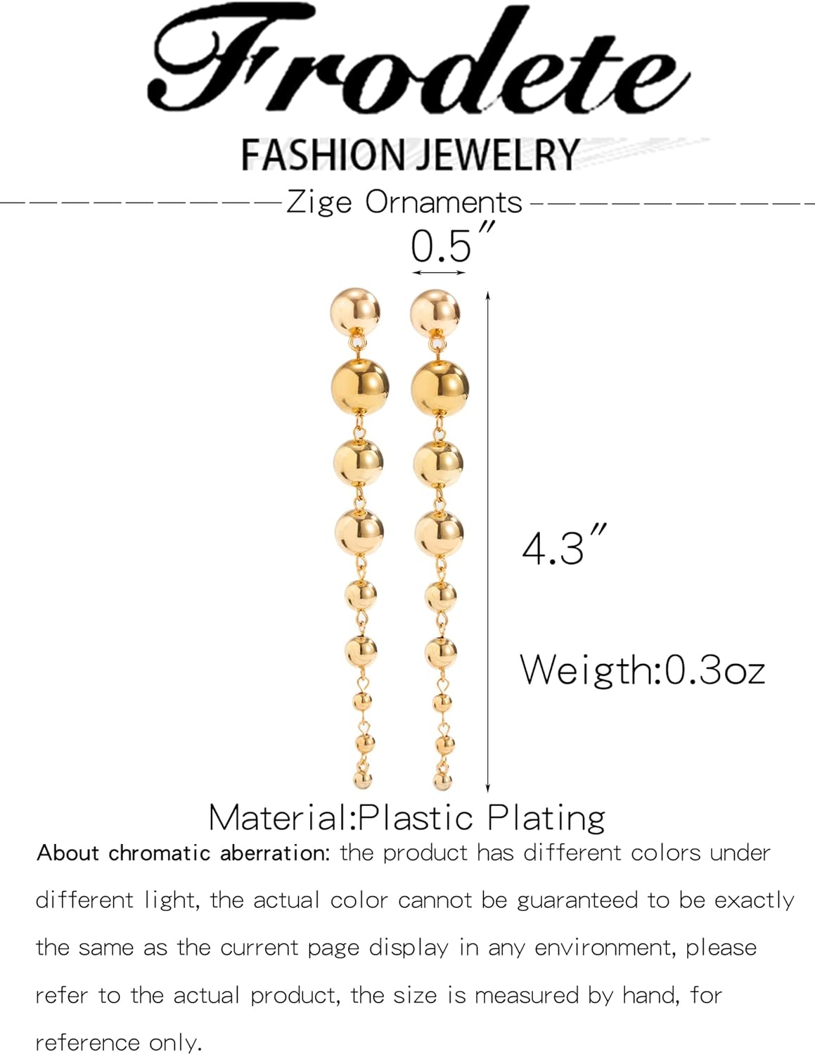 Gold Dangle Earrings Link Round Ball Drop for Women Statement Long Chain Earrings Jewelry Gifts - Image 6