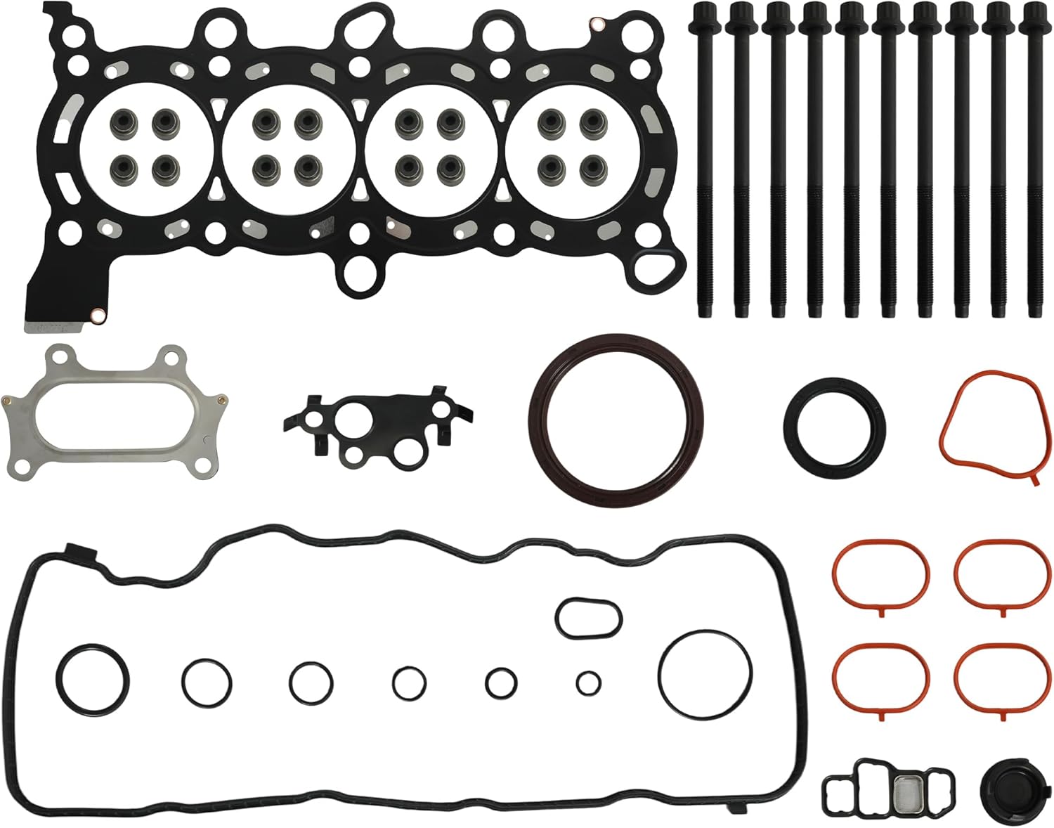 1.8 Full Head Gasket Set w/Cylinder Head Bolts Fit for Honda Civic 1.8L 2006-2011 R18A1 R18A4 SOHC HS26397PT CS26397 ES72284