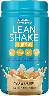 GNC Total Lean Lean Shake  Slimvance Caffeine Free - Vanilla Caramel 20 Servings
