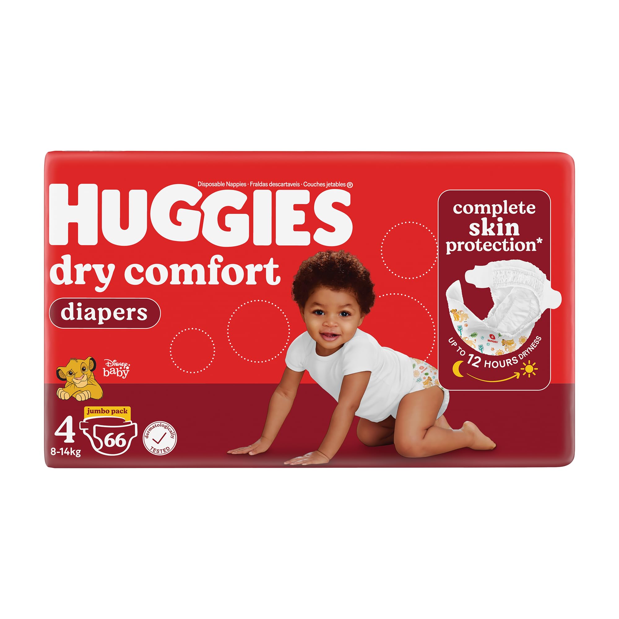 Huggies® Dry Comfort - Size 4 Jumbo Pack - 66 Nappies : Amazon.co.za: Baby  Products