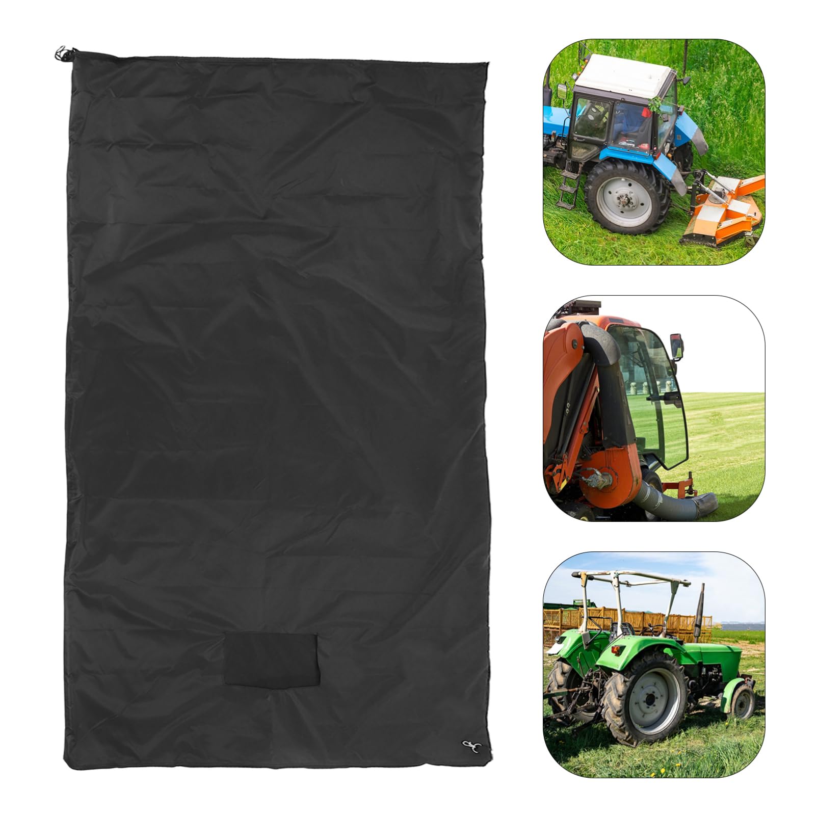 UKCOCO de Rangement pour Tracteur tondeuses à Gazon avec Poubelle Tondeuse à Gazon Outil de Jardinage de déchets de Jardin de Rangement Robustes Black