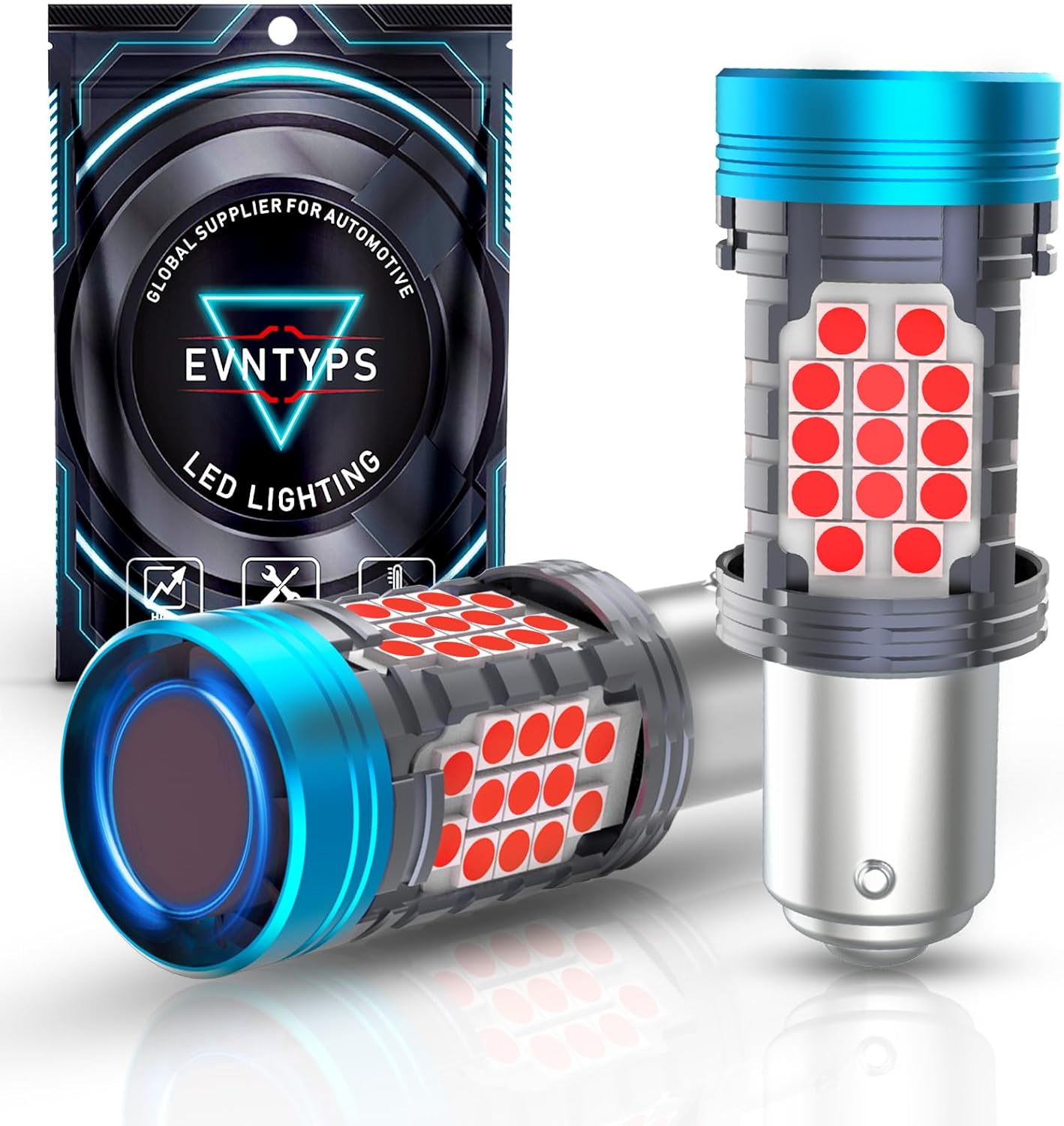 CANBUS 7443 LED Rear Turn Signal Bulb Red With Built-in Resistor Anti Hyper Flash,7443R 7444 T20 W21/5W LED Brake Light Bulb Error Free,W21W 7440 LED Tail Light Rear Binker Bulb(2pcs)