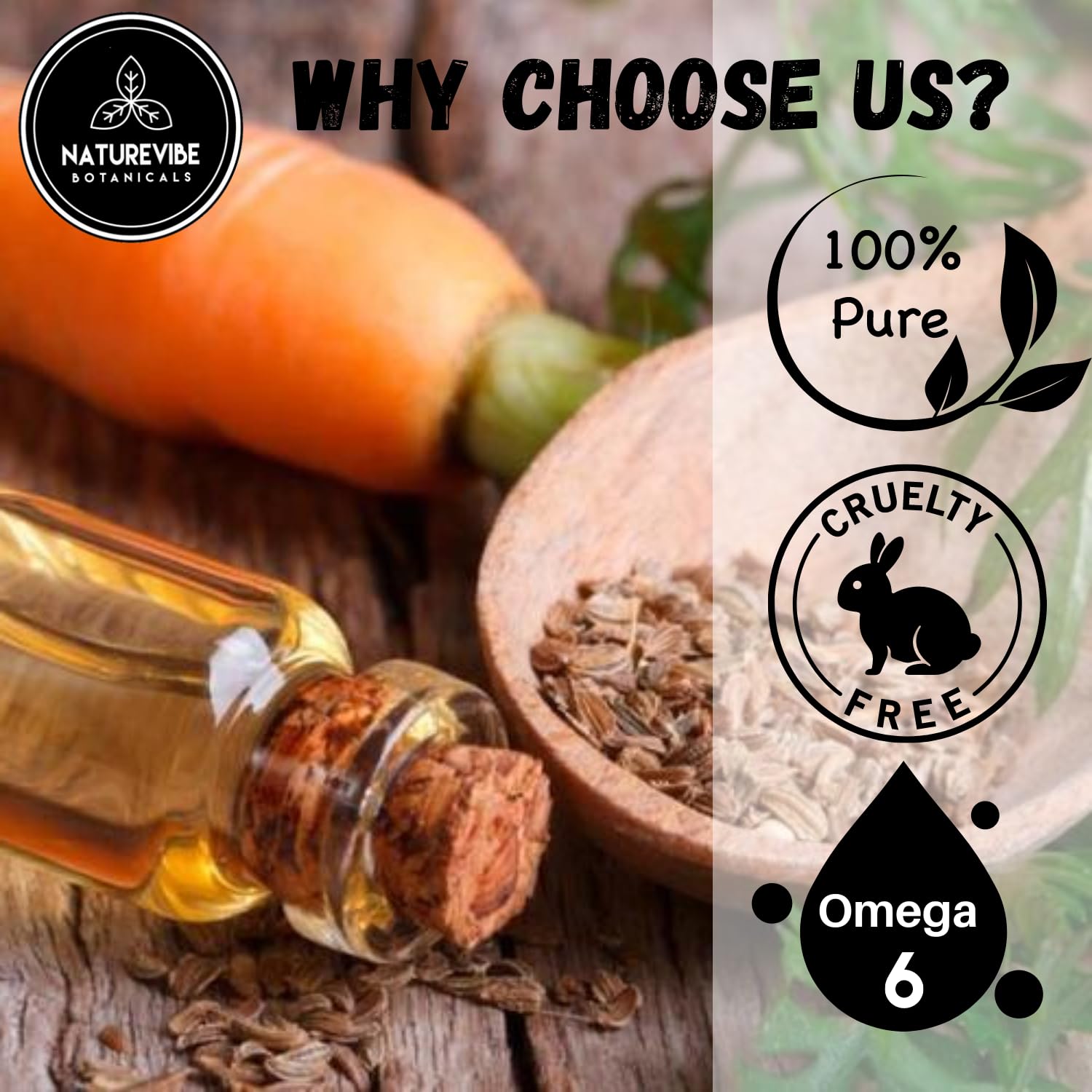 Naturevibe Botanicals Carrot Oil 32 Ounces | 100% Pure and Natural | Great for Skin Care and Hair Care - Image 2