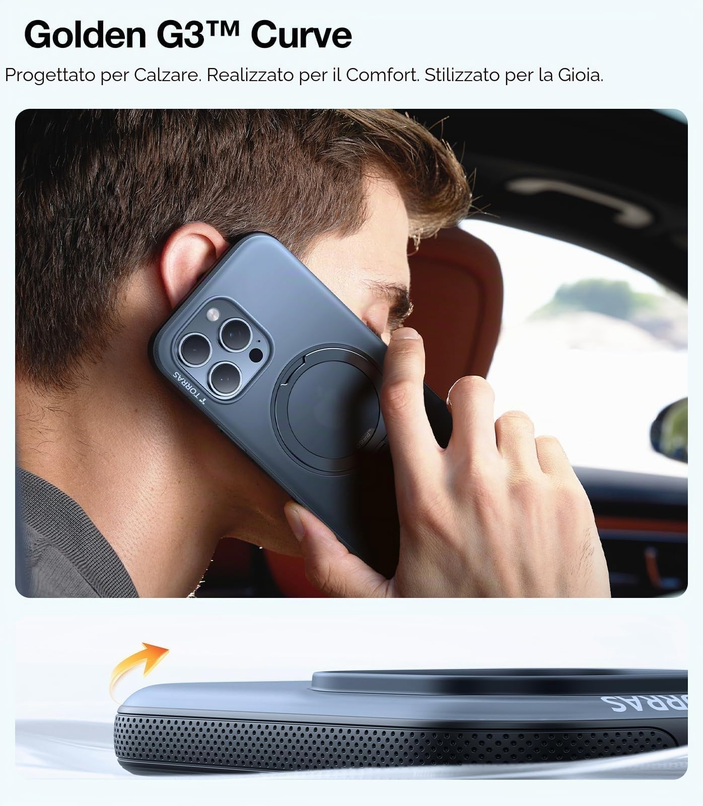 TORRAS Custodia Ostand R Fitness a 360° per iPhone 16 per MagSafe [supporto flessibile e n. 1 forza magnetica e protezione militare certificata] Custodia per iPhone 16 Case Nero