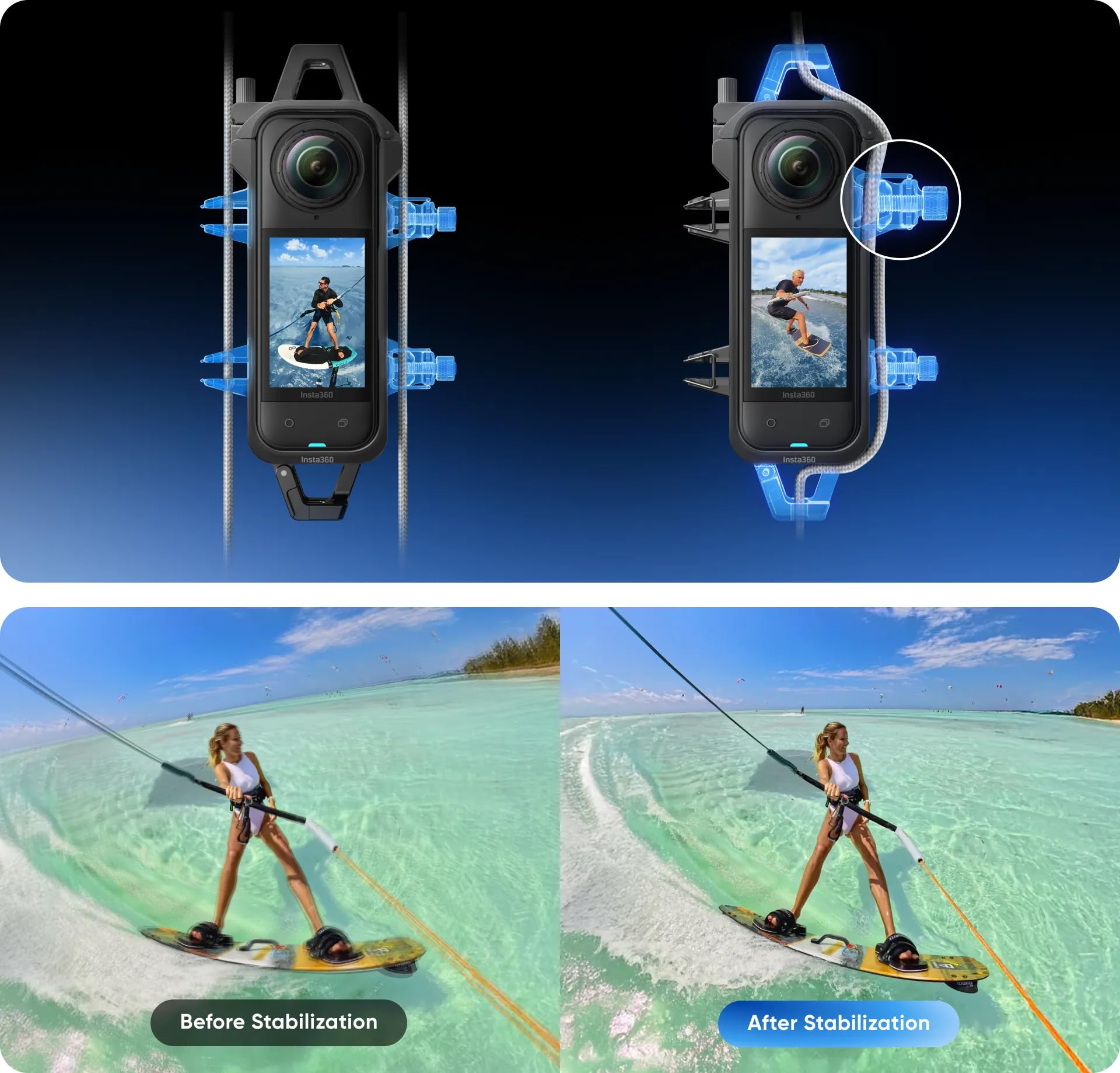 Insta360 X5 Supporto per corda per sport acquatici