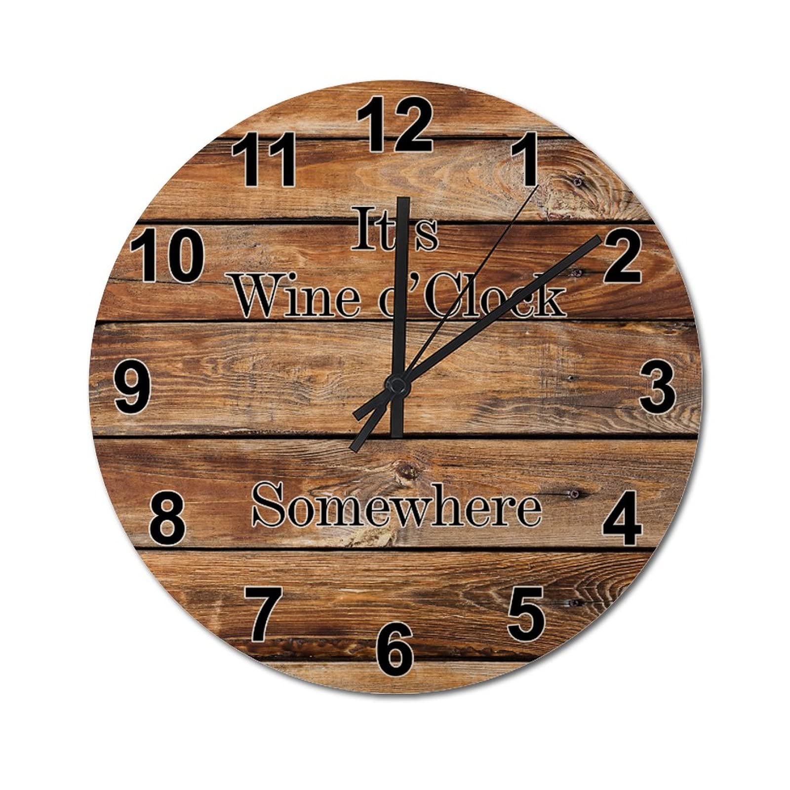 Horloge murale It's Wine O'Clock vintage pour cuisine et salon