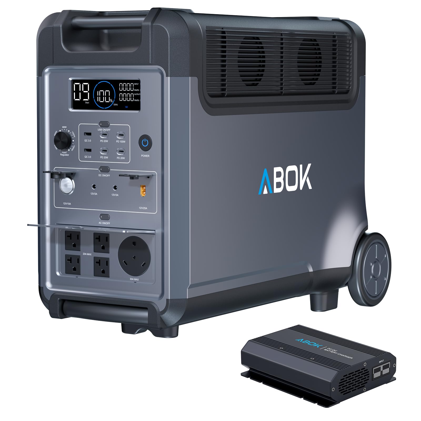 ABOK Ark3600 Portable Power Station with 500W Alternator Charger