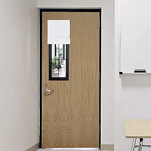 RYB HOME Classroom Door Window Cover, Blackout Shades for Classroom Windows and Doors Cover Lockdown Shades, Room Darkening Design Blocks Views, W 8 x L 36, 1 Panel, Pure White