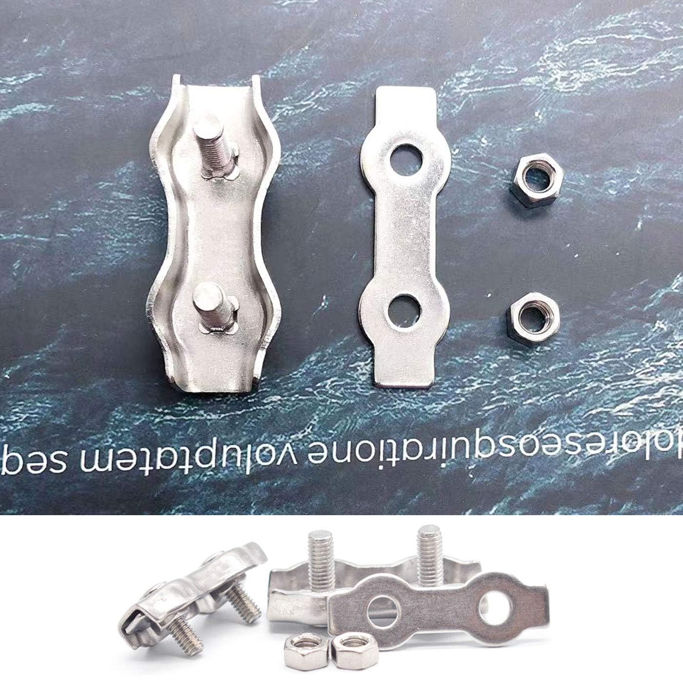 10 Morsetti Duplex In Acciaio Inox 304 Per Fune Metallica Da 4mm - Foto 11