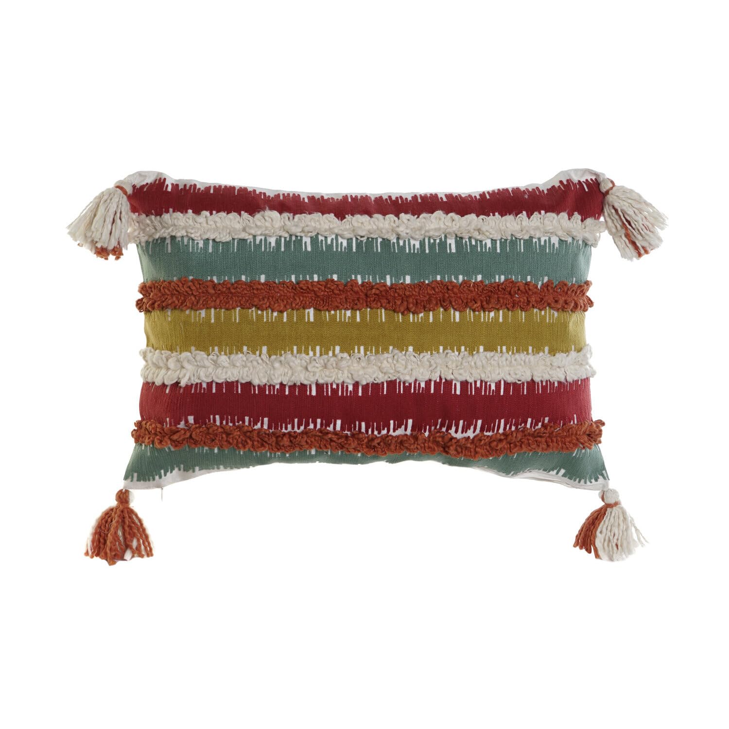 Housse de coussin en coton supérieur 40x60 rayures multicolores