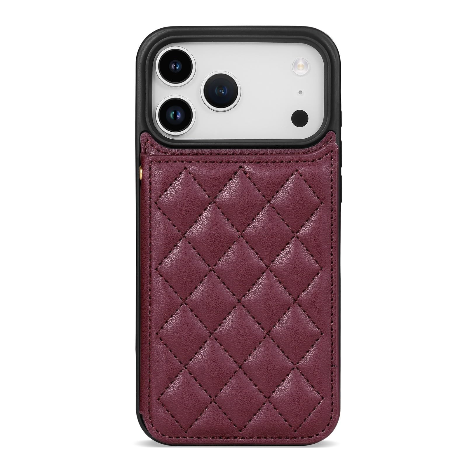 Étui compatible avec iPhone 11 Pro Max sangle cuir grille portefeuille - 8