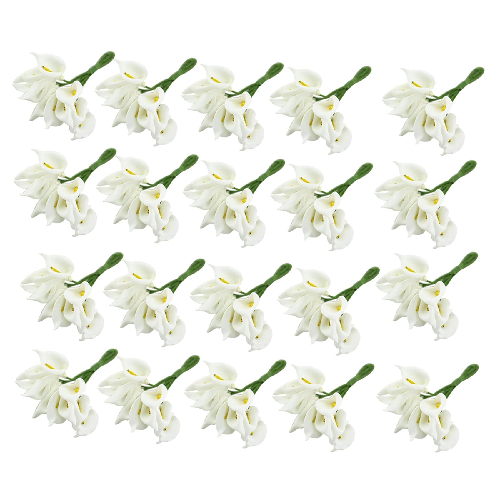 Vjsujehgy 240Pcs Mini Calla Artificial Flower Bouquet Wedding Decoration DIY Wreath Gift White