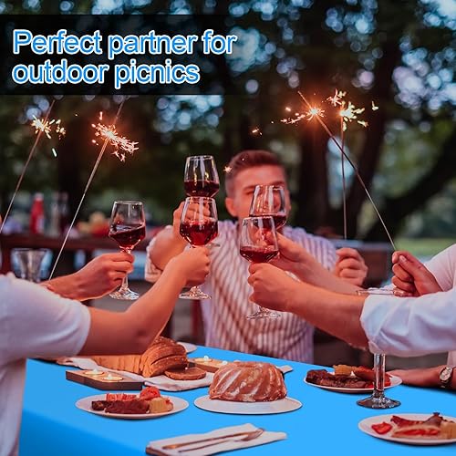 Miniatura 9 de Peryiter Paquete de 12 manteles de plástico de colores surtidos, desechables, rectangulares, suministros de fiesta de neón o fiesta de neón,