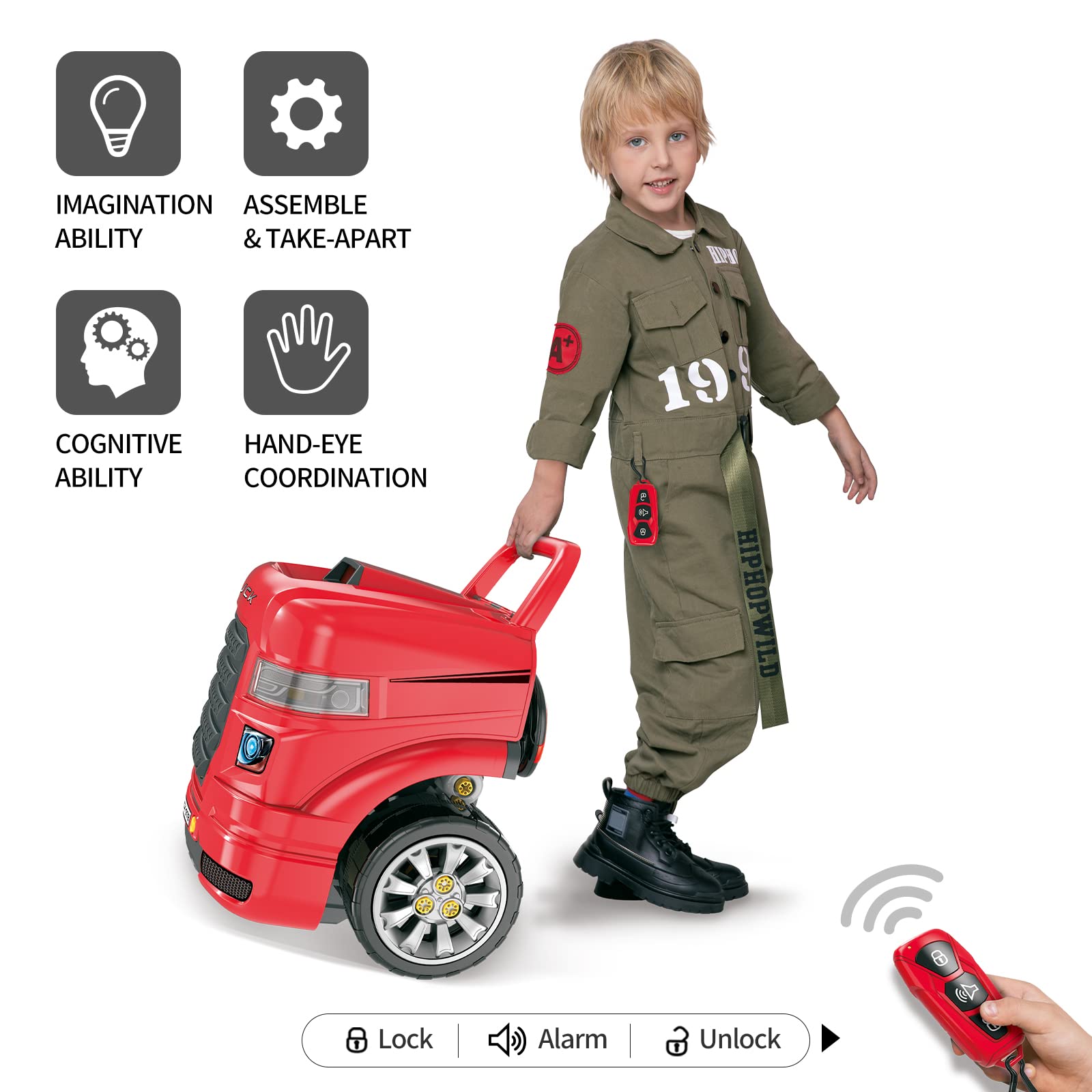 Deejoy Large Truck Engine Toy, Big Truck Builder Kit For