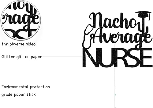 Miniatura 2 de Decoración de pastel de nacho negro para enfermera, decoraciones de graduación de escuela de enfermería, letrero de fiesta de graduación de Time for