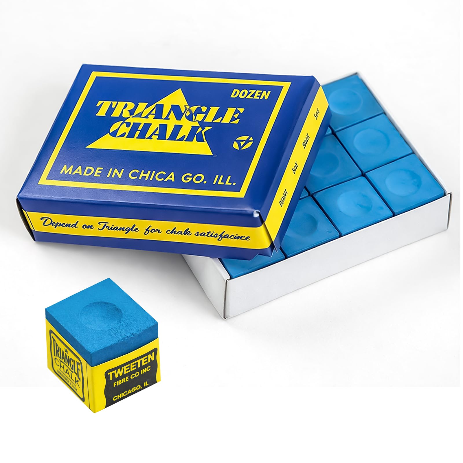 Snooker Chalk, 12 Pcs Blue Pool Chalk, Cue Chalk, High Grip & Smooth Application, Durable & Long‑Lasting for All Cue Tips