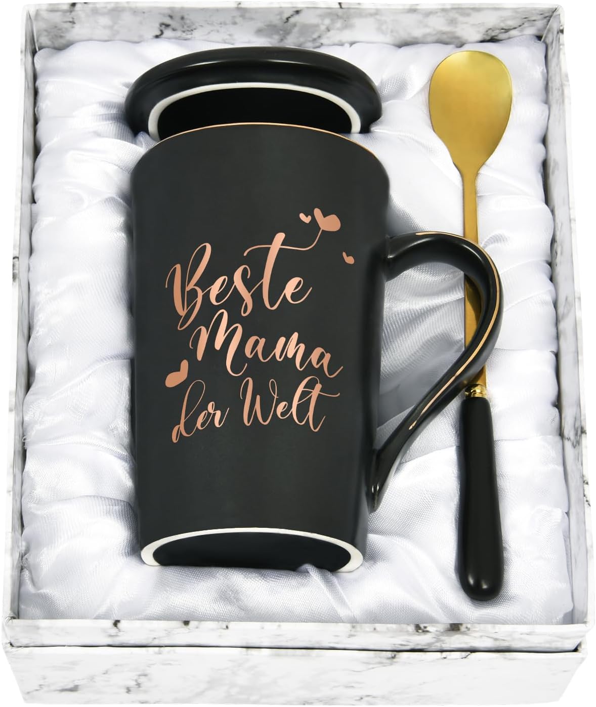 Joymaking Coffee Mug Best Mum in the World Gift for Mothers Day Birthday Christmas Black 400 ml