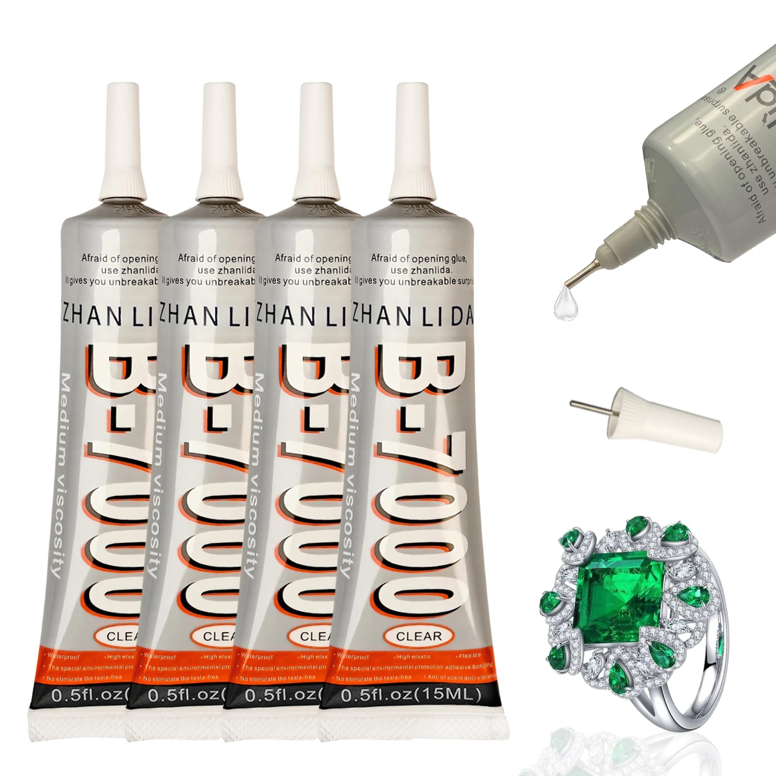 B-7000 Glue Clear for Rhinestone Crafts,Adhesive Glues for DIY Craft Makeup Jewelry Making Clothes Shoes Fabric Cell Phones Screen Repair Metal Stone