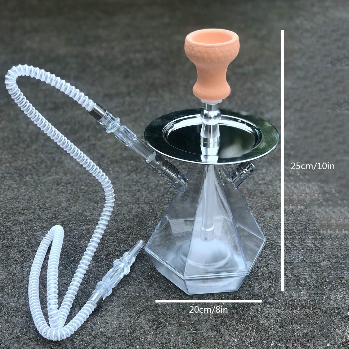 Juego de Cachimba de Acrílico Cachimba, con Tazón de Cerámica Y Manguera Shisha, le Brinda la Mejor Sensación de Humo Juego de Kit de Cachimba de Acrílico,1 Tube