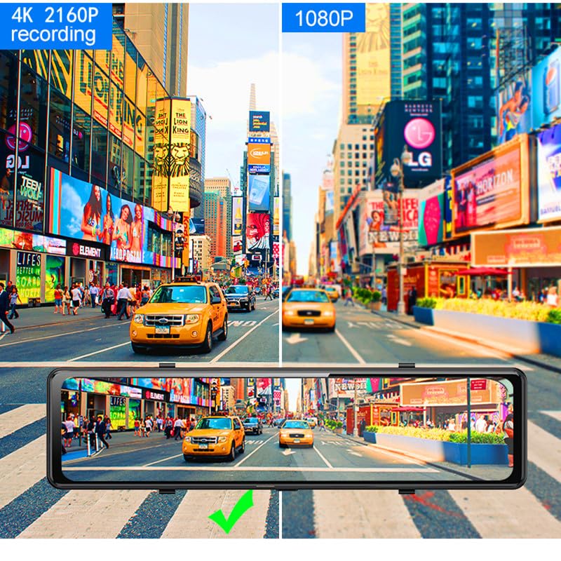 Image of DEVIANT 4K Dual Dash Camera with 11.26'' Mirror Display Touch Screen |Super Night Vision |GPS Logger | ADAS|WiFi | Front & Rear Reverse Camera | G-Sensor, Loop Recording, Parking Monitor Car DVR Cam