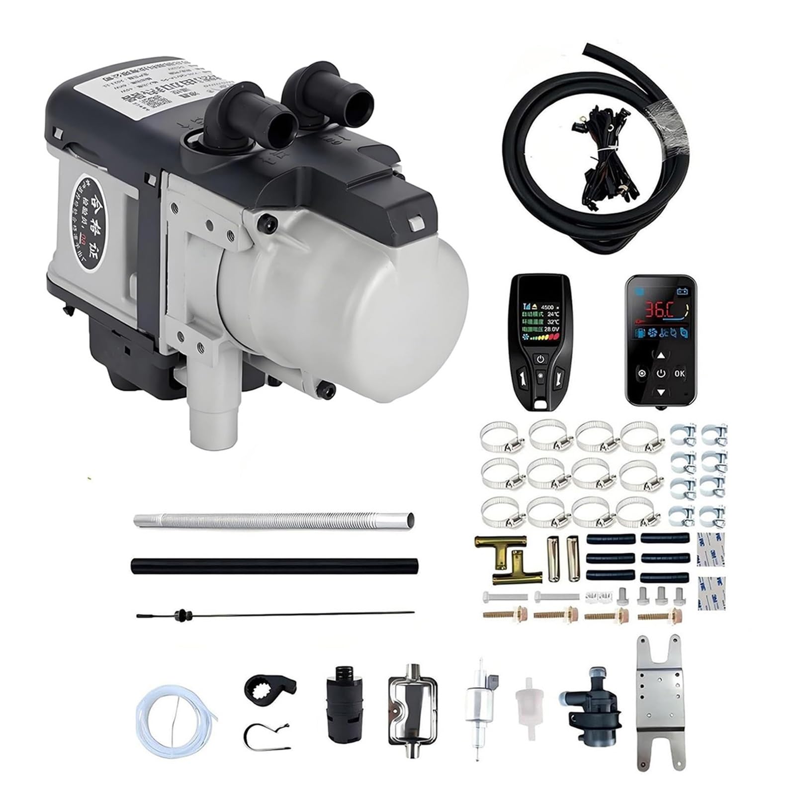 Chauffage de Stationnement Liquide 5.2KW Diesel 12V/24V avec Évaporateur Haute Efficacité pour Préchauffage Moteur de Camion Lourd Caravane et Bateau de Plaisance Hiver(24V)