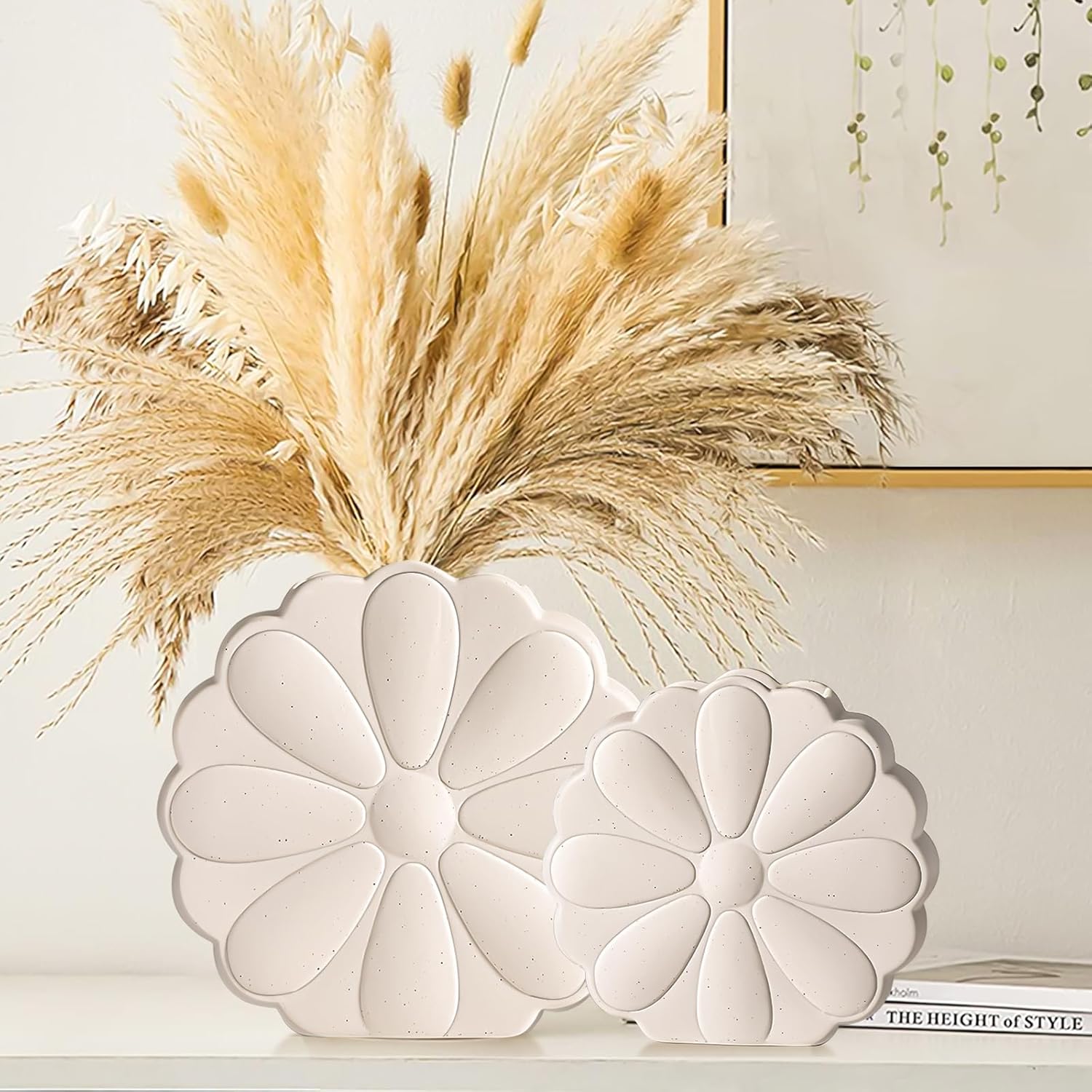 Amazon.com: Ceramic Vases for home decor, White Vase -Set of 2 for ...