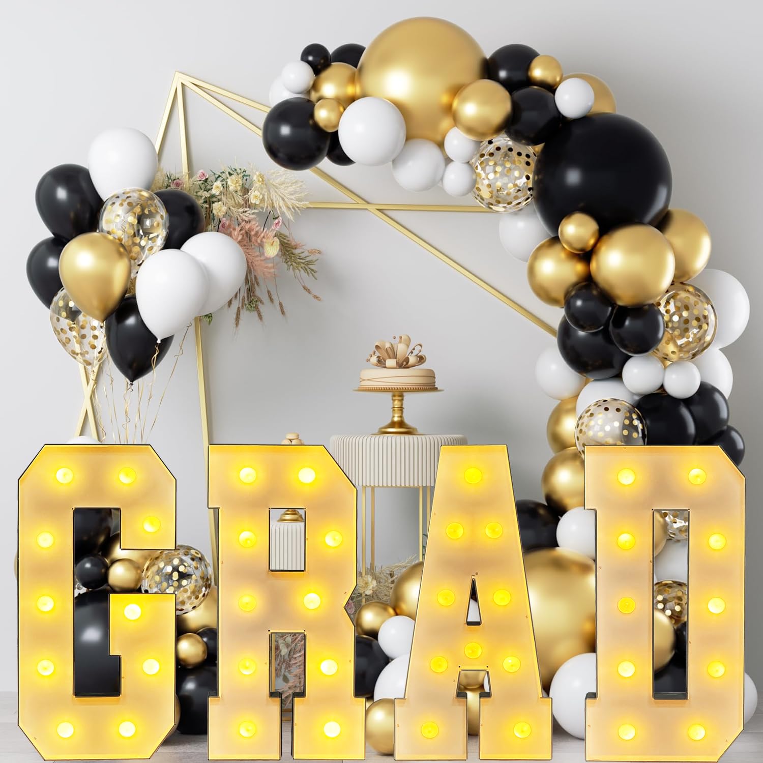 Decoración de graduación 2025, letrero de letras iluminadas de graduación grande de 3 pies, clase de 2025, suministros de fiesta de felicitaciones para jardín de infantes, preescolar,