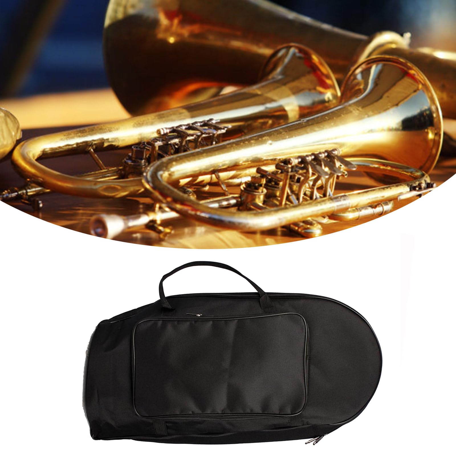 Tuba Borsa per il trasporto con imbottitura spessa per strumenti a vento per protezioni e durata, custodia leggera per corno tenori