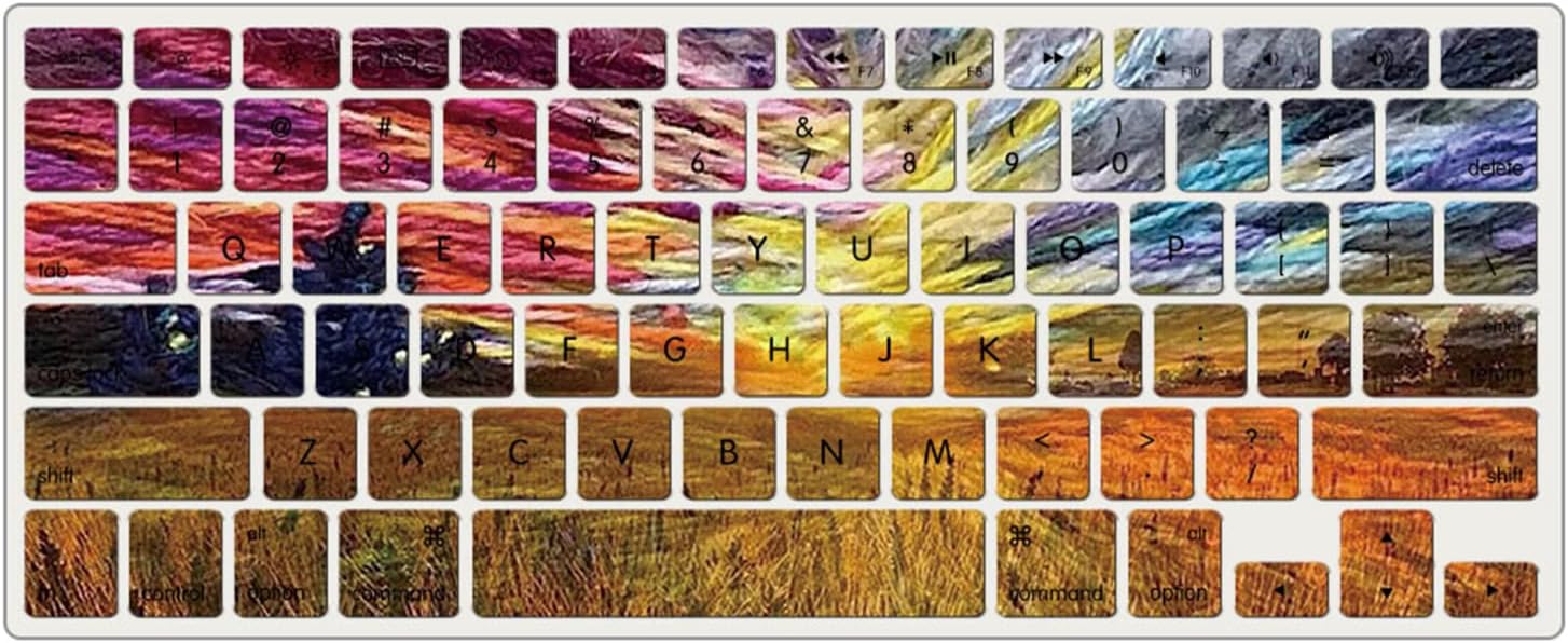 IVY Hard Shell Case with Keyboard Cover Case for MacBook Air M1 / Air 13 Retina Newest Release (2018-2022, Models: A2337 / A2179 / A1932) Oil Painting Case - J