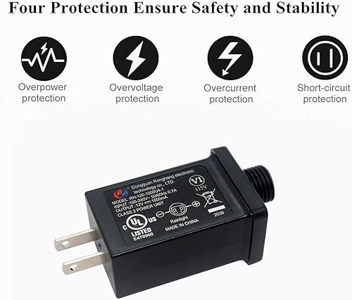 Miniatura 4 de Fuente de alimentación LED de 12 V, 1 A, adaptador LED inflable de repuesto para patio, transformador LED para cadena de luces de Navidad, luces de