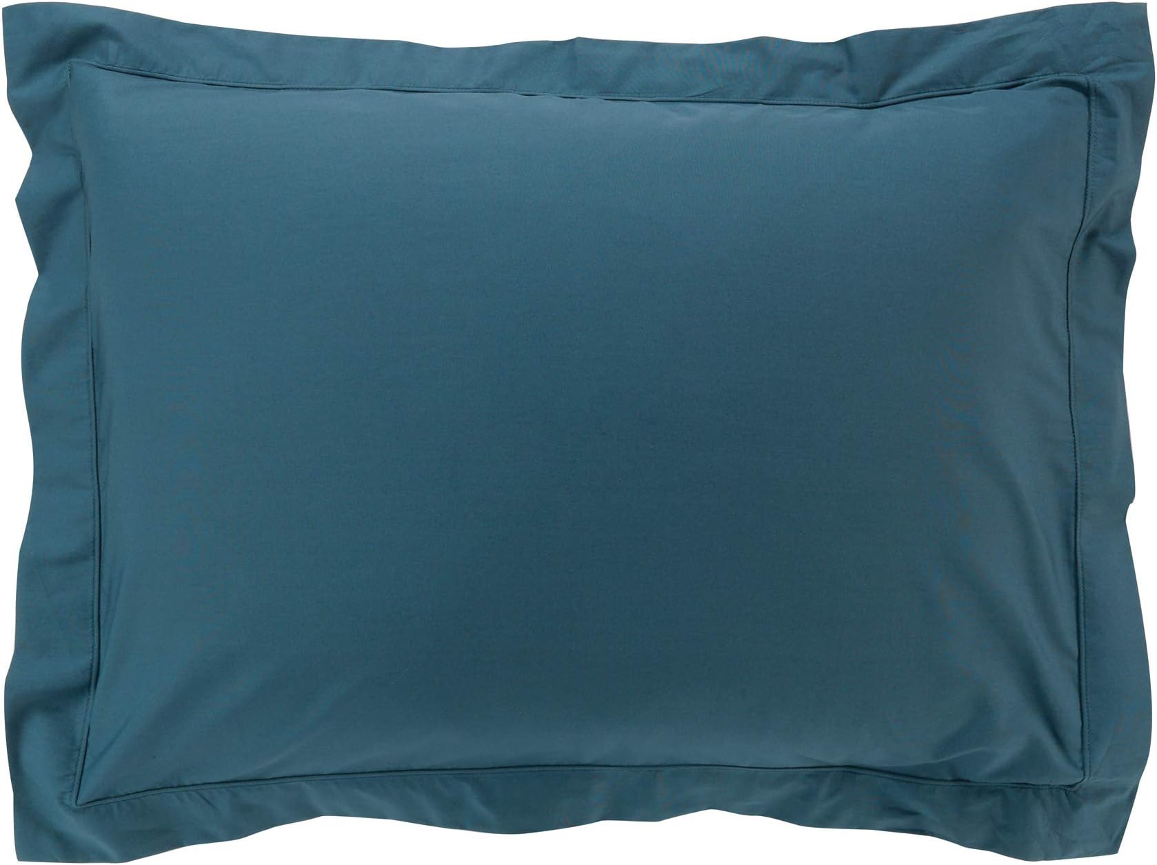 DOUCEUR D'INTERIEUR flat frill pillowcase 50 x 70 cm percale plain percaline blue