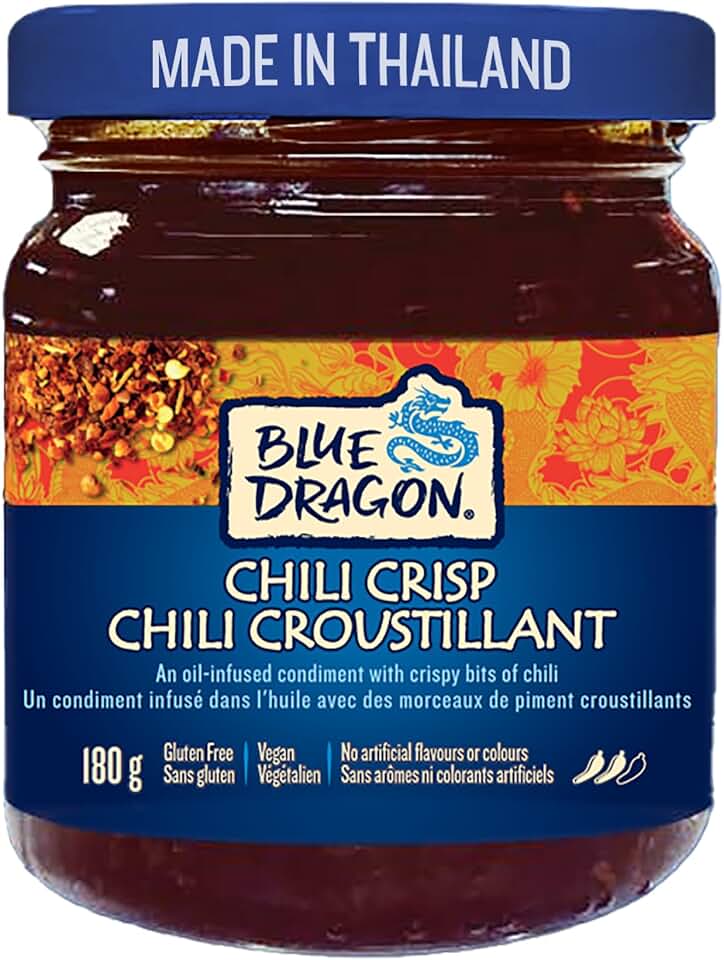 Blue Dragon Chili Crisp 180g, Crispy Chili Oil Condiment, Made in Thailand