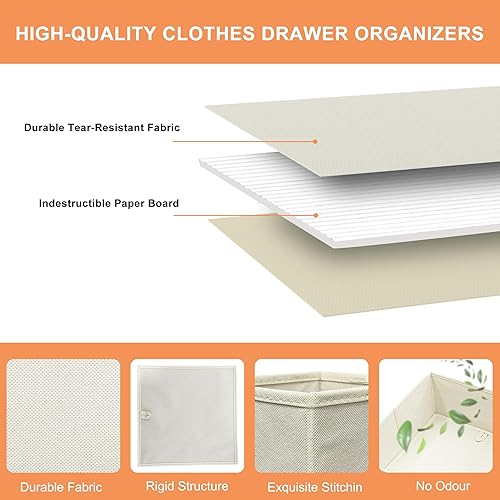 Miniatura 7 de Organizador de ropa, cajón de almacenamiento, organizador de cajones de tela de 12 piezas, divisor de armario plegable para ropa, ropa interior,