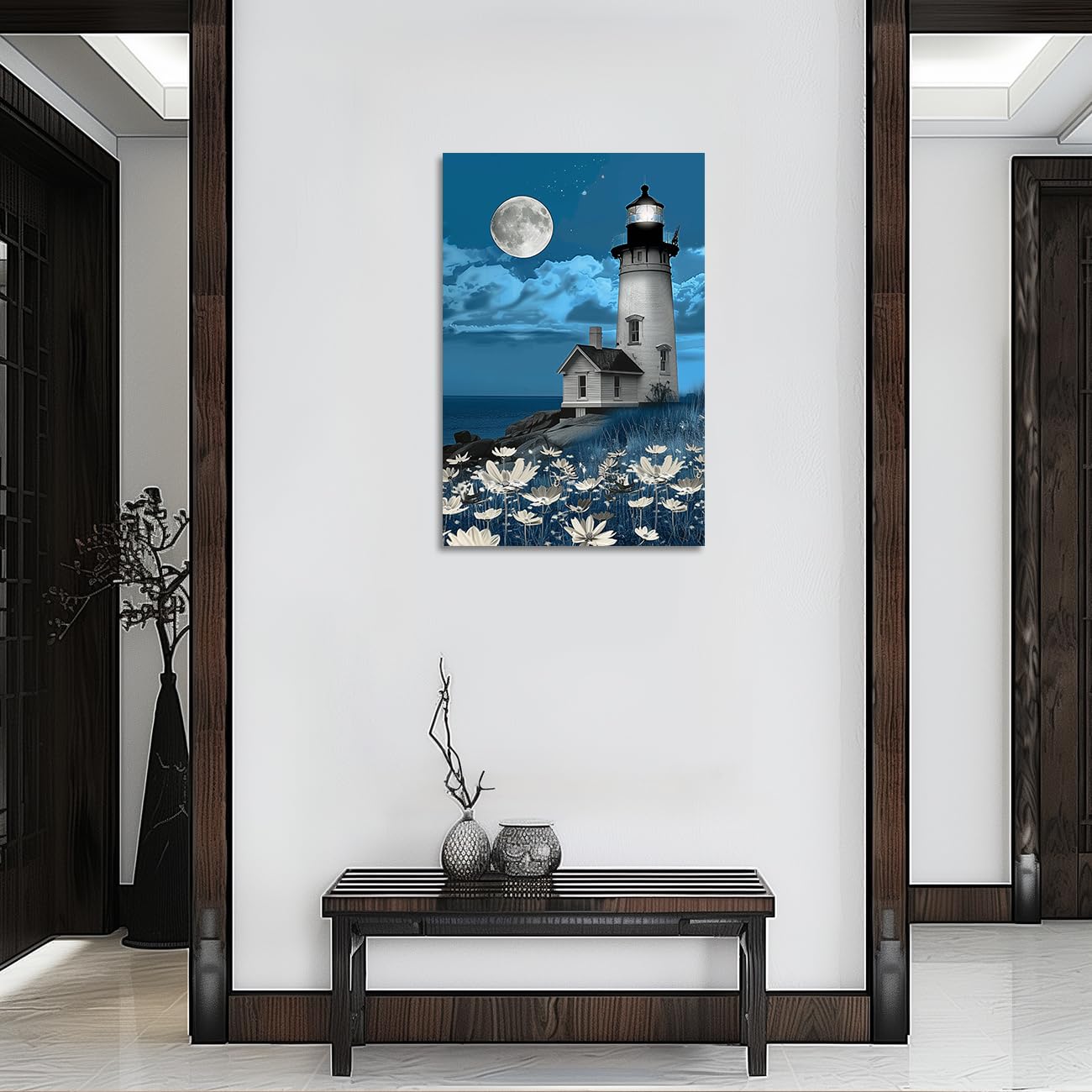 Amazon.co.jp: ZQQART Lighthouse キャンバス ウォールアート 海岸灯台