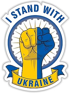 I Stand with Ukraine Sticker Vinyl Decal - We Stand with Ukraine Vinyl Sticker, Support Ukraine, Ukrainian Flag Bumper Sticker, VP449 - 6
