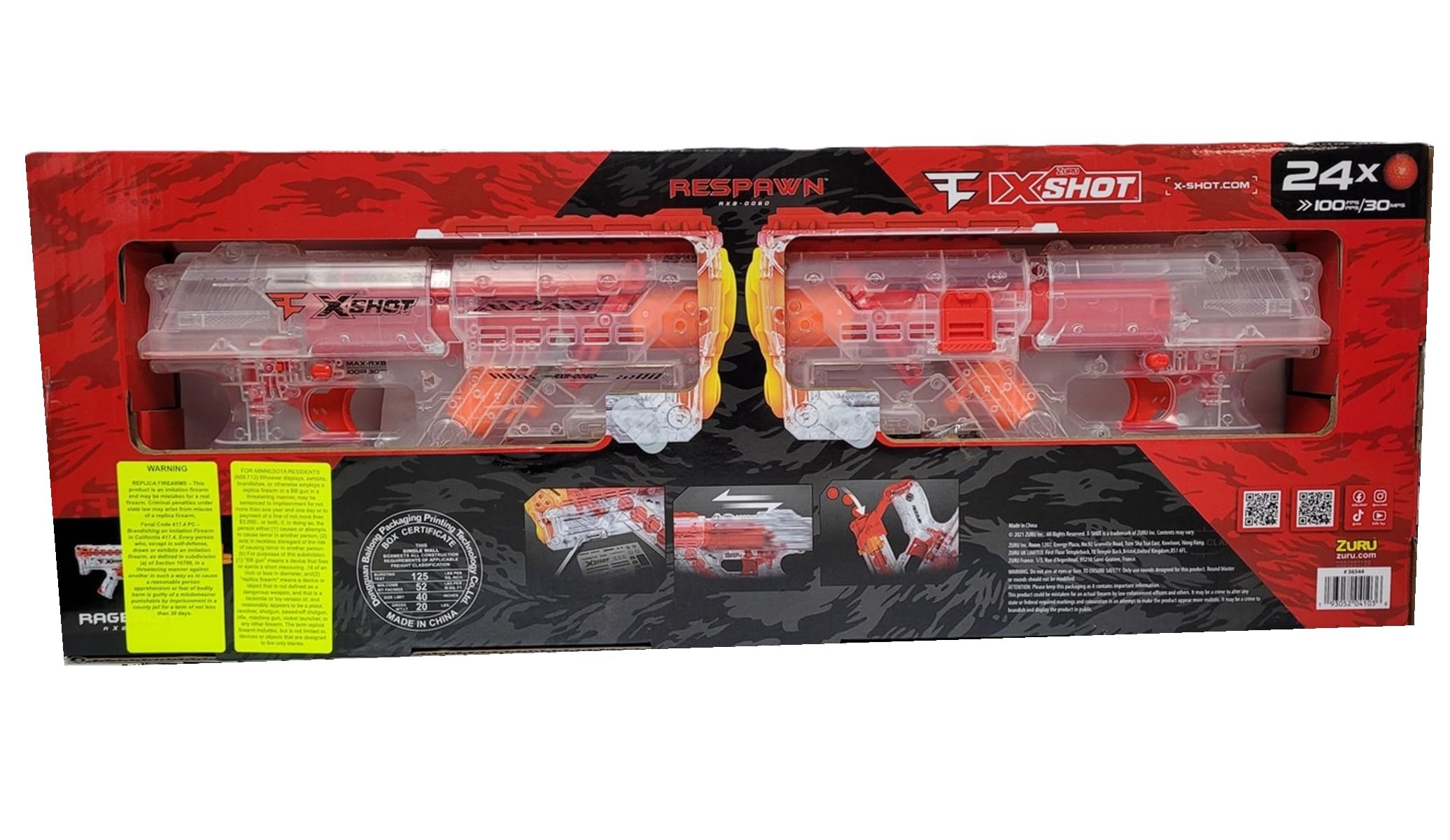 Amazon.com: Zuru X-shot Faze Clan Respawn (2 Pack, 24 Dart Balls