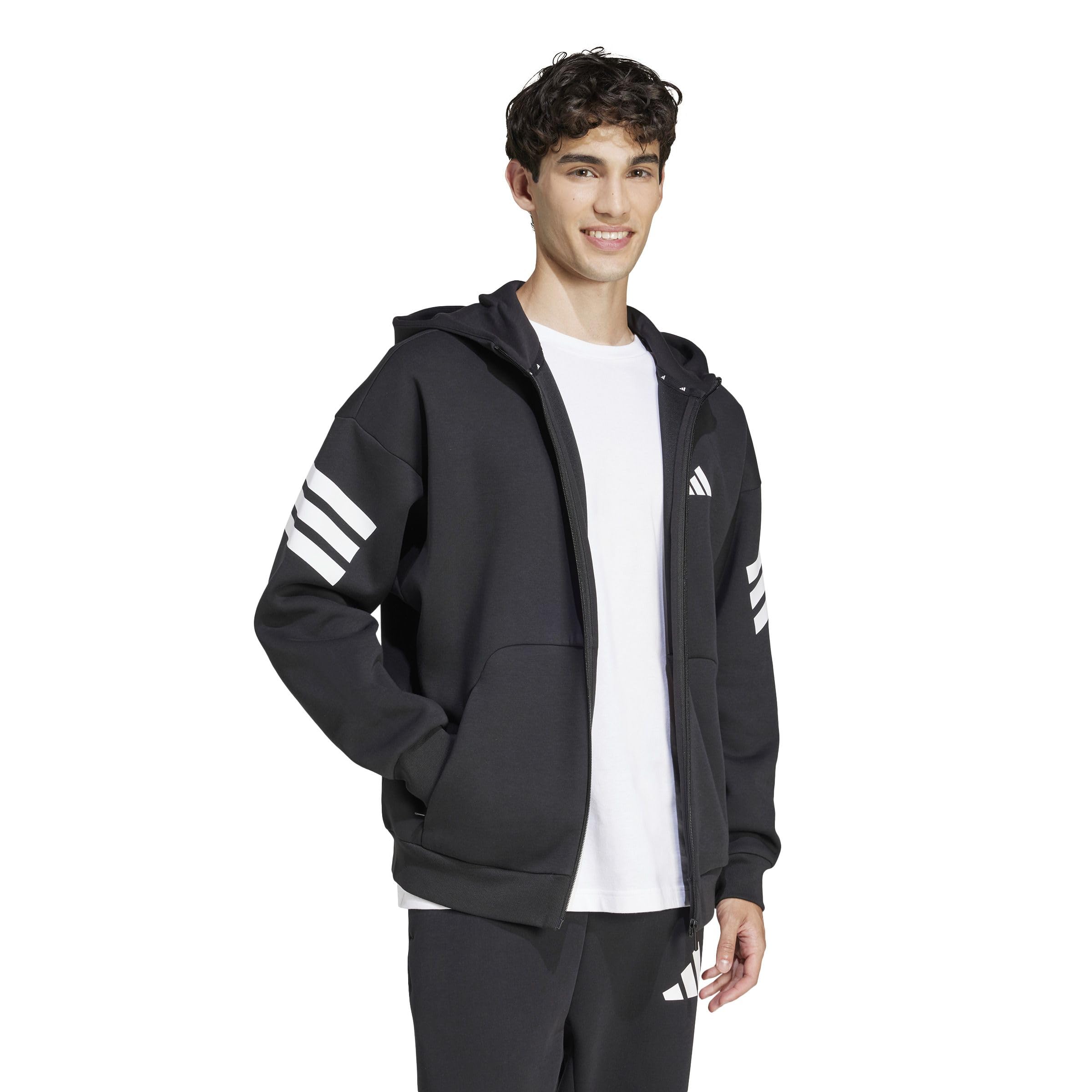 adidas Herren Future Icons Three Stripes Full-Zip Hoodie Kapuzen-Oberteil (1er Pack)