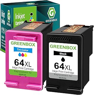 GREENBOX Remanufactured High-Yield 64 Ink Cartridge Replacement for HP 64XL for HP Envy Photo 7155 7855 6255 7120 6252 6220 6230 6258 7158 7130 7132 7164 7858 7800 6222 Printer (1 Black 1 Tri-Color)