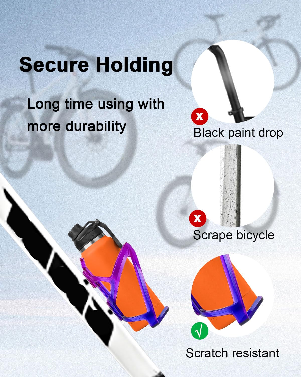 Lot de 2 Porte-Bidons Vélo, Bouteilles Légers Porte-Bidons pour Vélo de Montagne de Route, avec Vis et Clé (Dégradé Bleu-Violet)