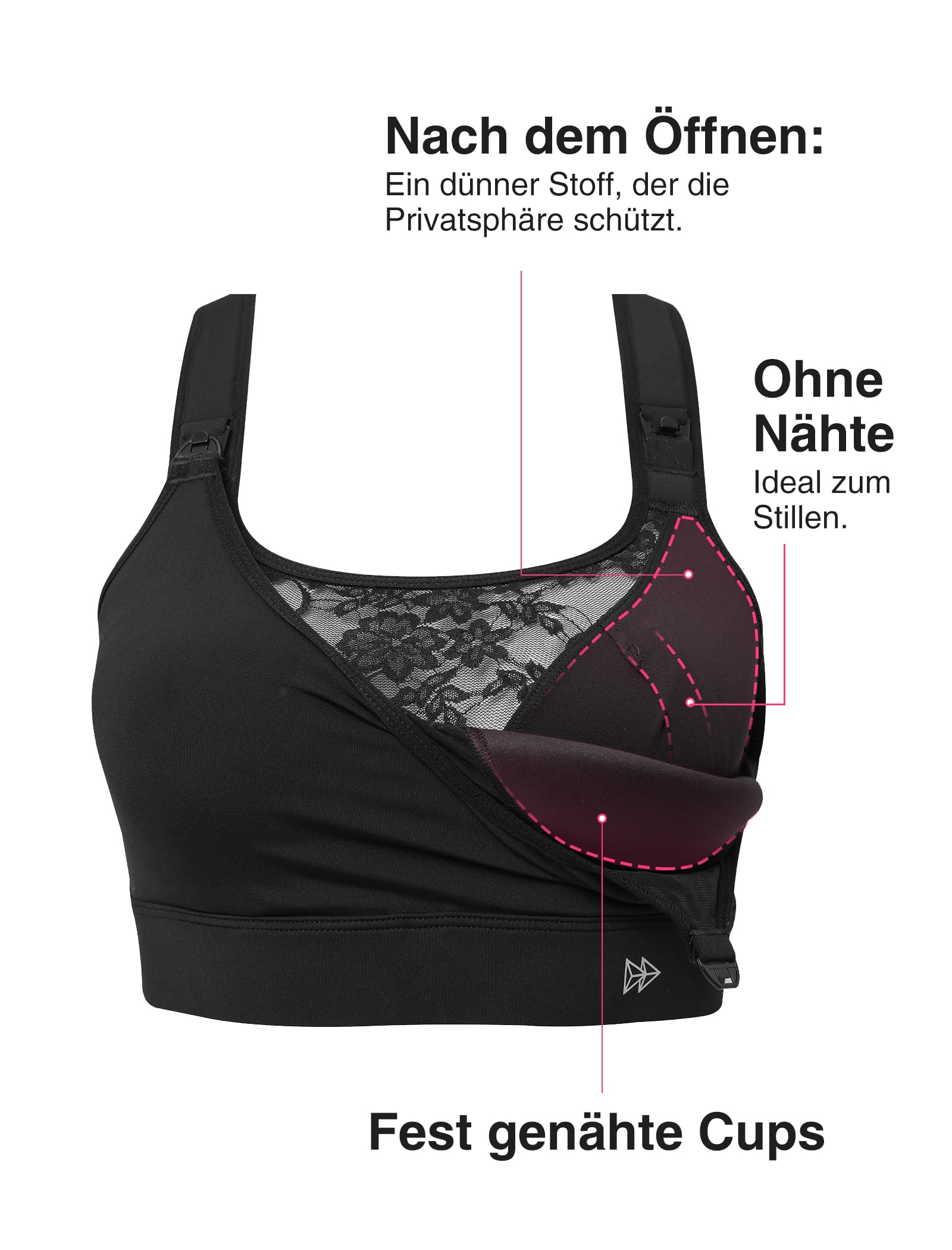 Yvette Still-BH Damen ohne Bügel Verstellbar Schwangerschafts-BH Gepolstert Maternity Bra