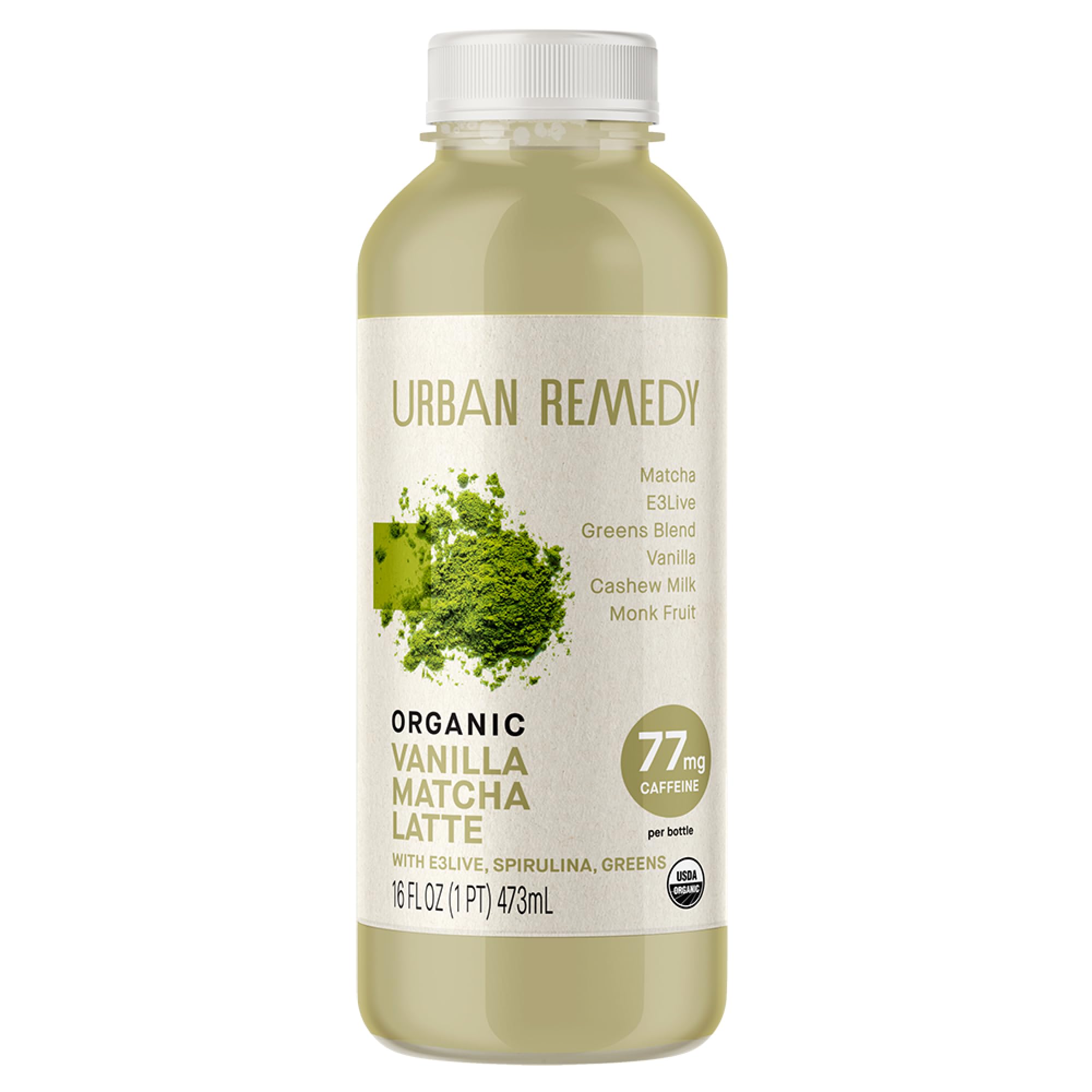 Urban Remedy Organic Vanilla Matcha Latte Plant-Based Cashew Milk Drink with Antioxidants Vegan Kosher Dairy-Free Gluten-Free Kosher Non-GMO