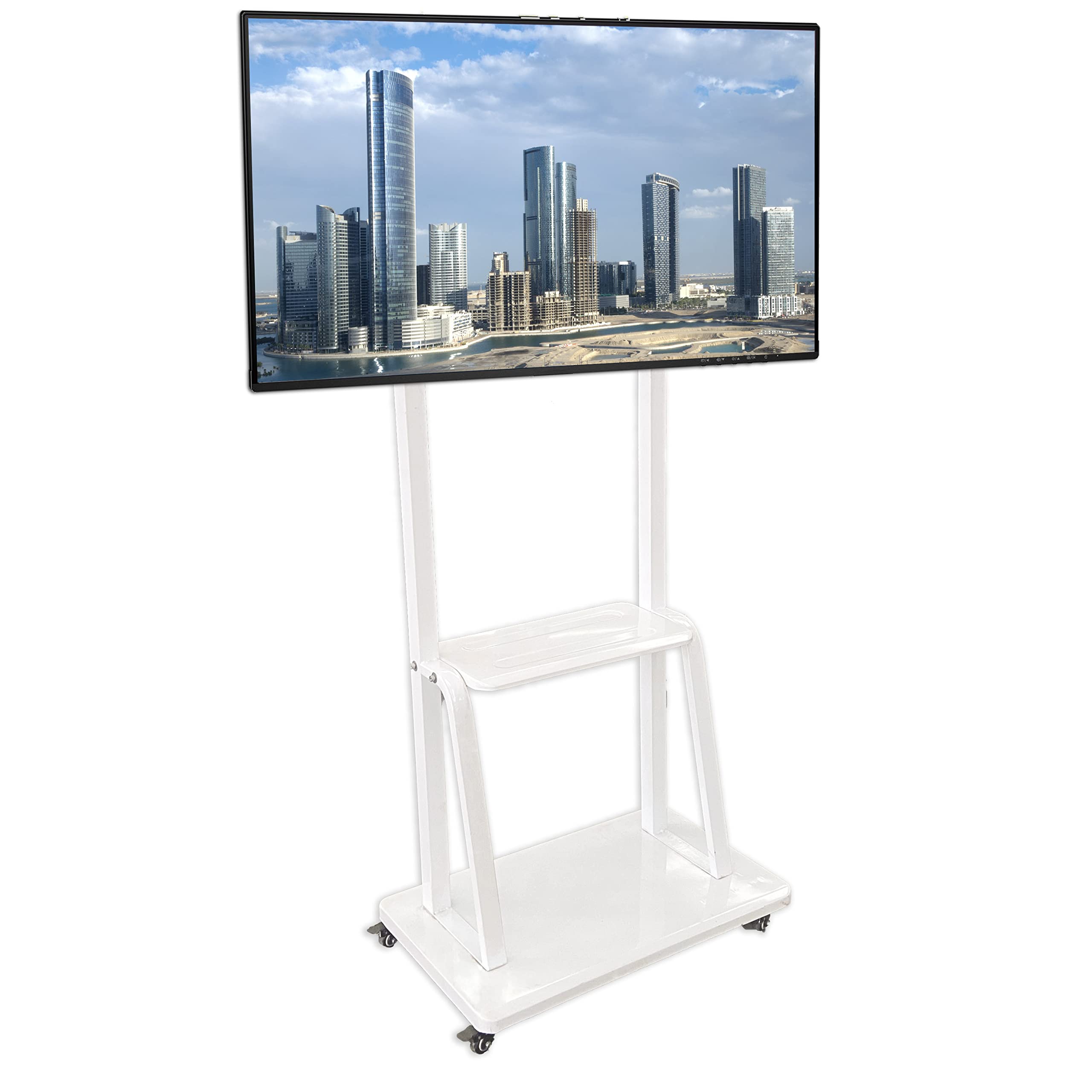 GIENAUAE Height Adjustable TV Stand with Lockable Wheels For 32 to 80in Plasma LCD/LED Flat or Curved Screen TV - (TP-2800)