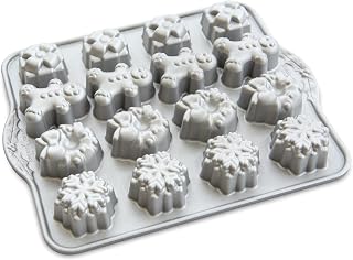 Nordic Ware Holiday Teacakes Cakelet, 3 Cup Capacity, Silver