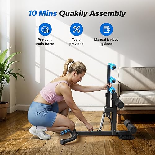 Miniatura 8 de MERACH Máquina de sentadillas profundas para mujeres, máquina de entrenamiento de glúteos ajustable, ejercicio de núcleo y piernas, equipo de