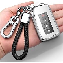 Compatible with Lexus Key Fob Cover with Keychain Soft TPU 360 Degree Protection Key Shell Case for 2013-2017 RX ES GS LS NX RS GX LX RC LC Smart Key-Red