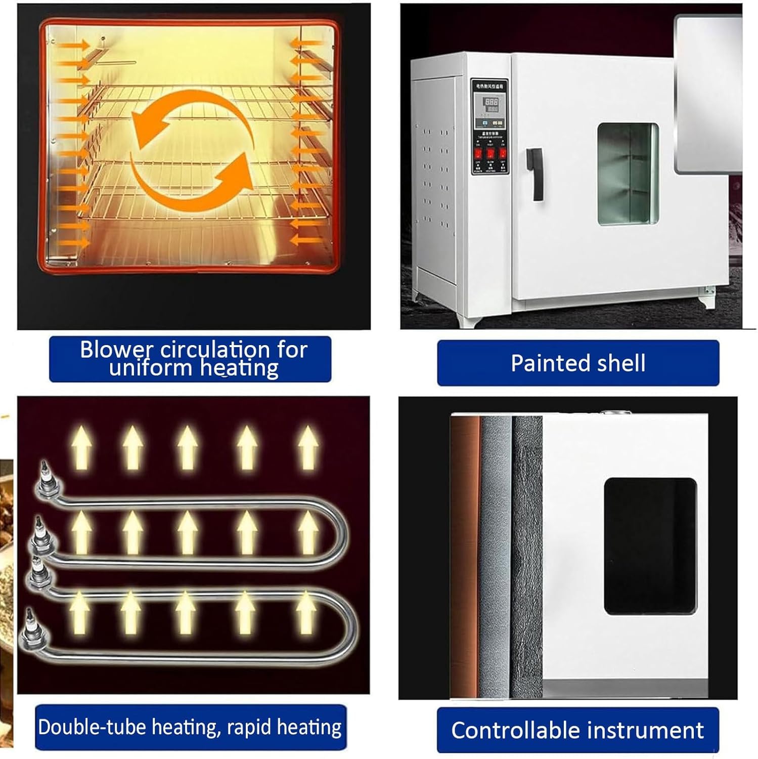 Horno De Secado Al Vacío, Horno De Secado Rápido a Temperatura Constante De 16 L, Hornos De Laboratorio De Acero Inoxidable Para Secado Y Recubrimiento En Polvo, Temperatura De Trabajo: 50-300 ℃